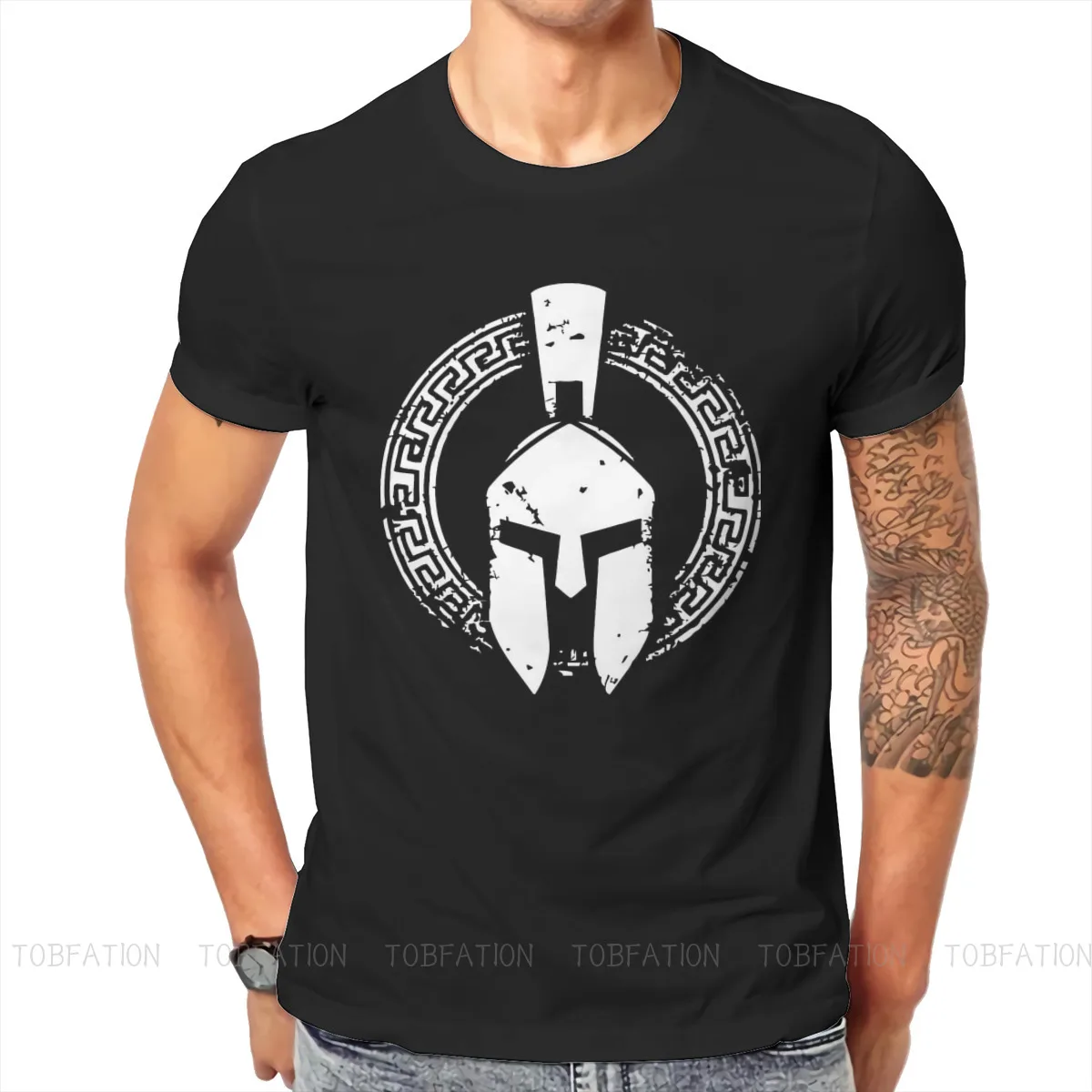 Ancient Greeks Spartan Helm Warrior TShirt Men Alternative Oversized Punk Crewneck Cotton T Shirt 2020