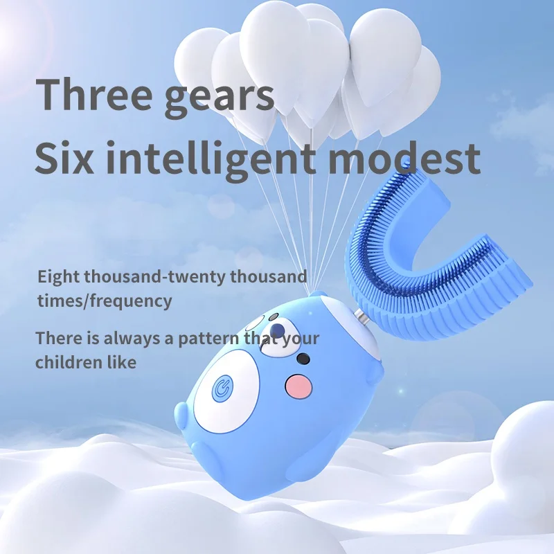 Kids Sonic Electric Toothbrush 360 Degrees Automatic U Shaped Ultrasonic Children Teeth Tooth Cartoon