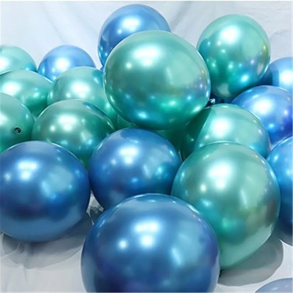 15pcs 10inch Chrome Metallic Mermaid Multicolor Latex Balloons Metallic Globos Wedding Baby Birthday Party Decoration Balloons