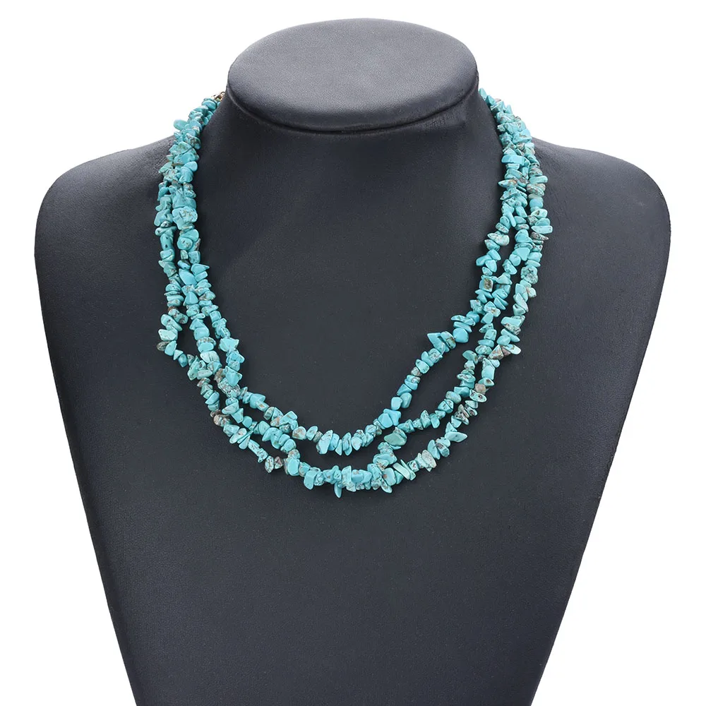 2022 Za Design Natual Stones Handmade Statement Choker Chain Necklace Female Party Jewelry Sets