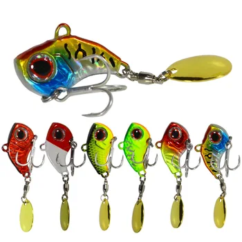 ใหม่มาถึง1PCS 9G/13G/16G/22G โลหะ VIB Fishing Lure Spinner sinking หมุนช้อน Pin Crankbait Sequins เหยื่อตกปลา