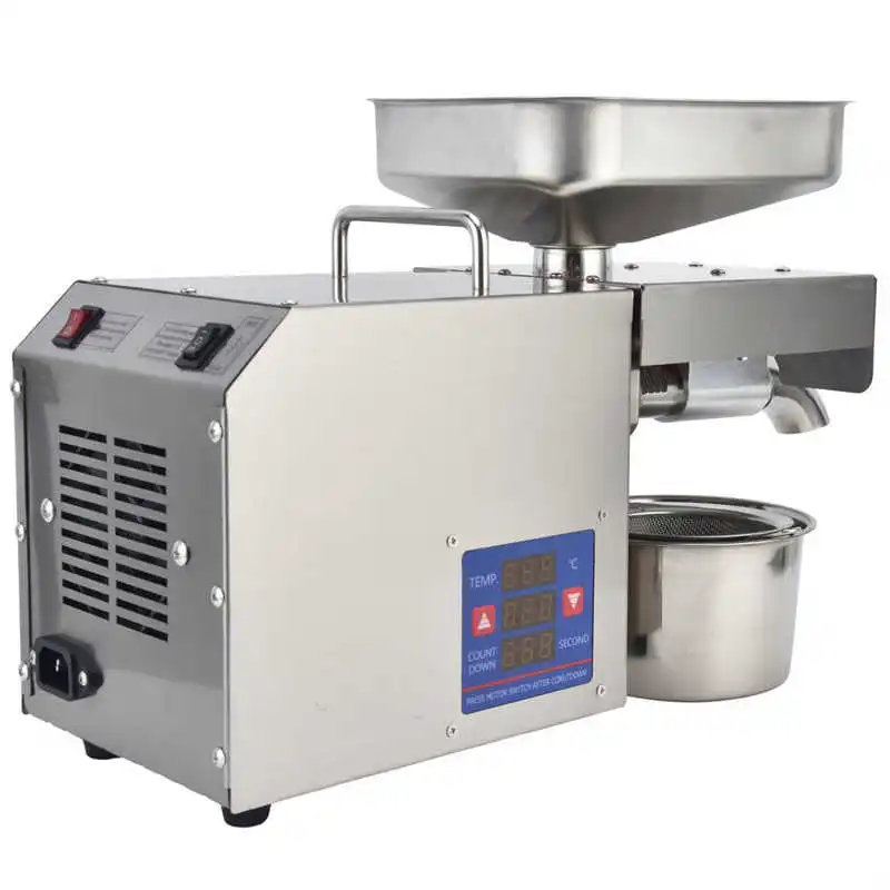 Automatic Oil Press Stainless Steel Cereals Hot Cold Oil Expeller Commercial Household Processor Oil Extractor for Kitchen