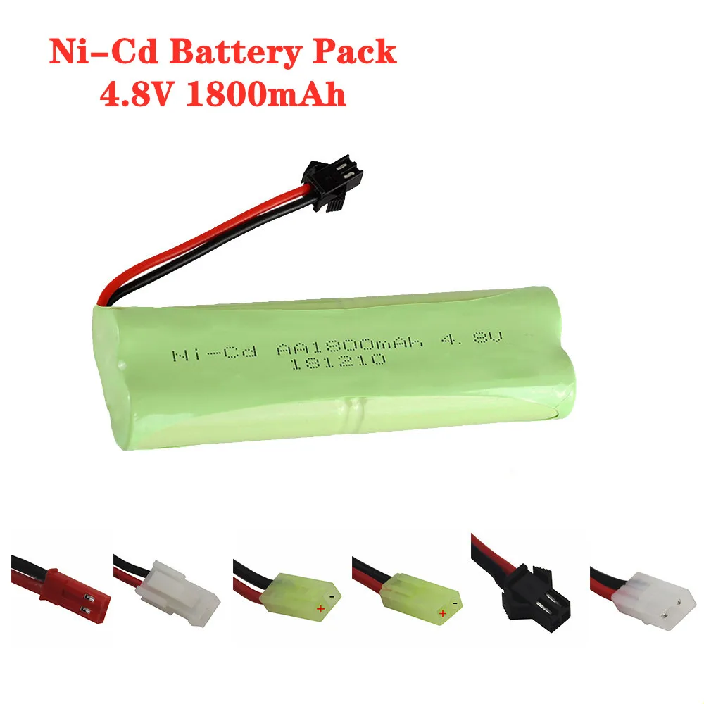 4.8v 1800mah 배터리 NiCd AA 4.8V 충전식 배터리, Rc 장난감 자동차 보트 모델 조명 시설 원격 제어 완구 부품