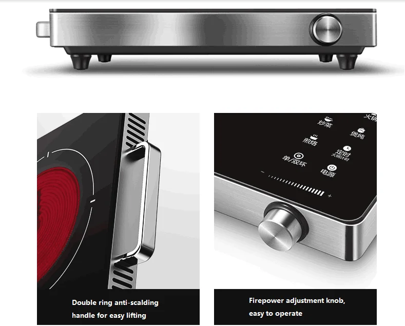 Электрическая керамическая плита, 220 В, 2200 Вт, бытовая индукционная плита для жарки, подходит для кастрюли диаметром 14-20 см (без подбора кастрюль)