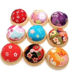 HOT SALES!!! Wooden Bottom Base Needle Pin Cushion Pillow Sewing Craft Stitch DIY Holder Tool Cute Needle Cushion Random Color