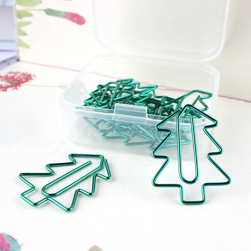 Tree Paper Clip Color Plated Pin Shape Pin Boxed Metal Clip Paper Clip Papel Paperclip Paper Clips Decorative Clipes