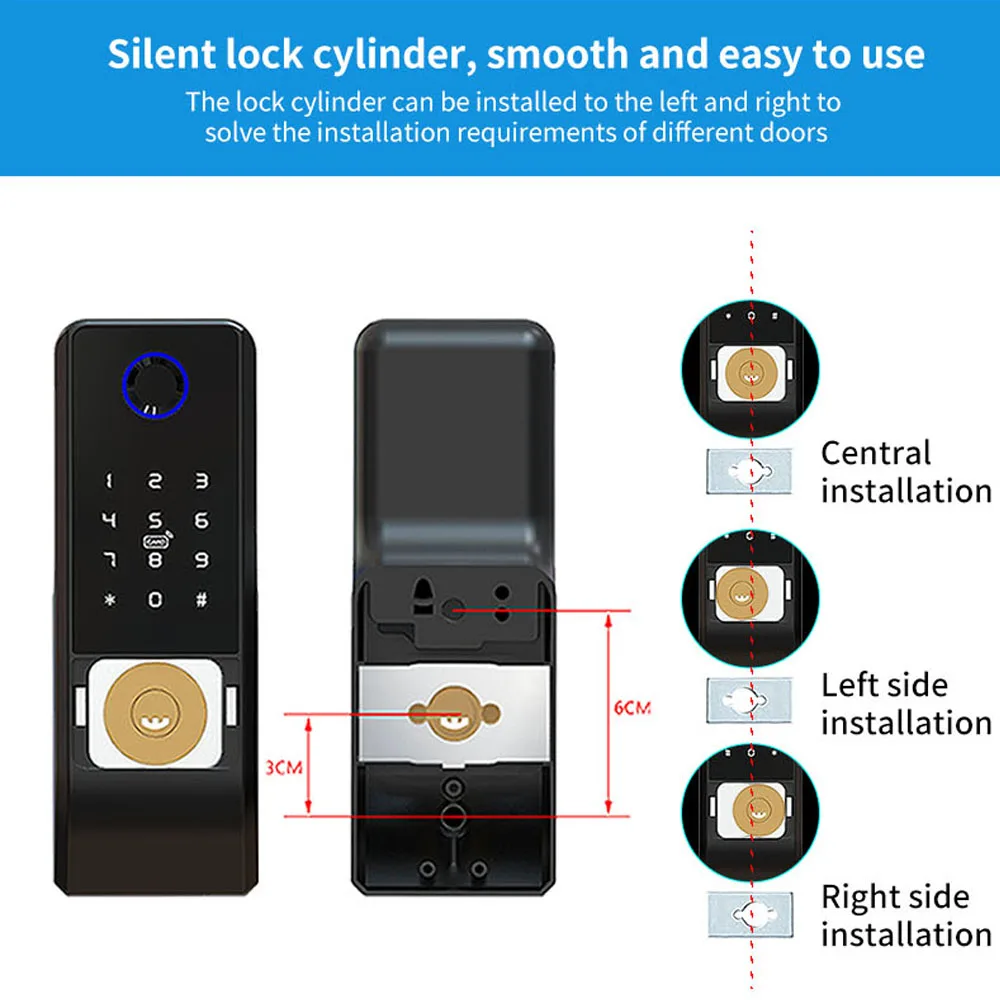 Waterdichte Wifi Vingerafdruk Smart Deurslot Smart Card Digitale Code Elektronische Deurslot Ttlock VR8