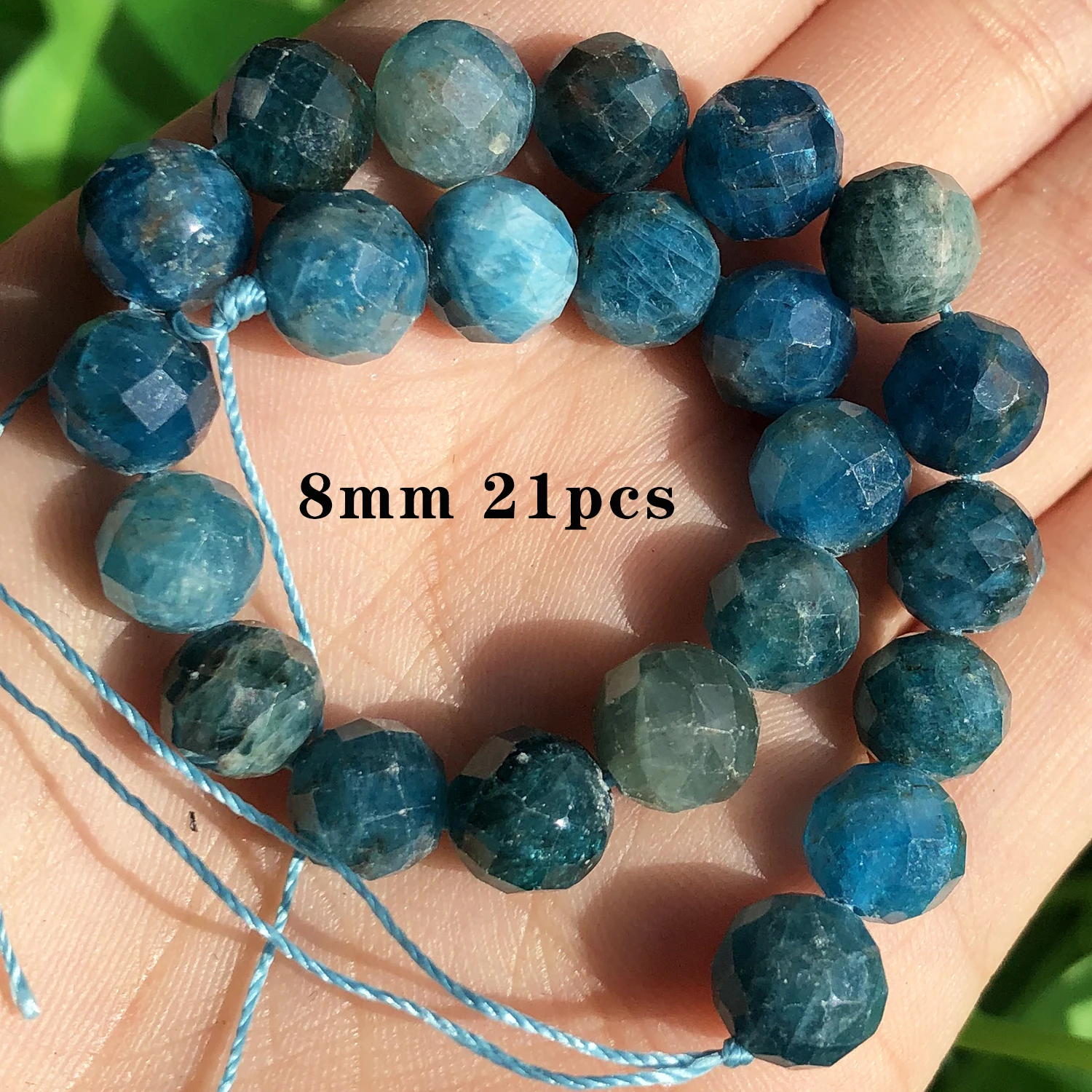 Natuursteen Blauwe Apatiet Gem Kralen Ronde Onregelmatige Facet Rondelle Losse Kralen Voor Sieraden Maken Diy Armbanden Accessoires