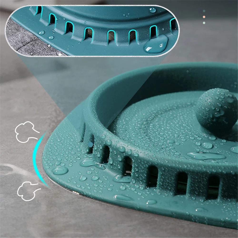 Floor Drain Cover Strainer Kitchen Sink Filter Shower Drain Hair Catcher Stopper Deodorant Anti-Clogging Bathroom Accessories