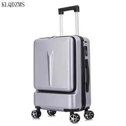 KLQDZMS Laptop Luggage 20 Inch Front Opening Boarding Case 24” USB Charging Trolley Case Women's Handheld Travel Suitcase