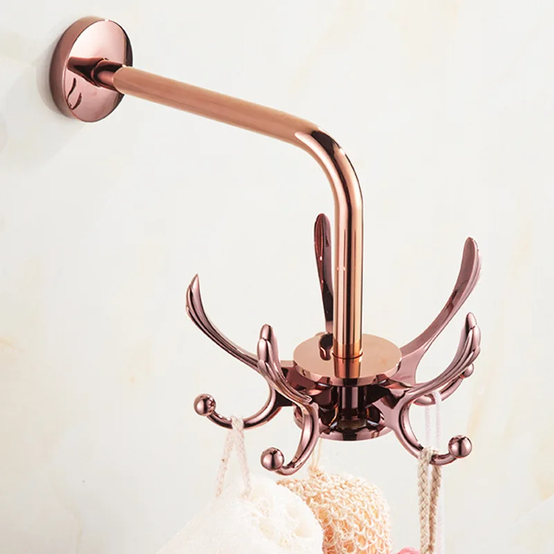 1pc European-style Creative Bedroom Hook Hanger Wall Hanging Non-floor Coat Rack Coat Hook Rotatable