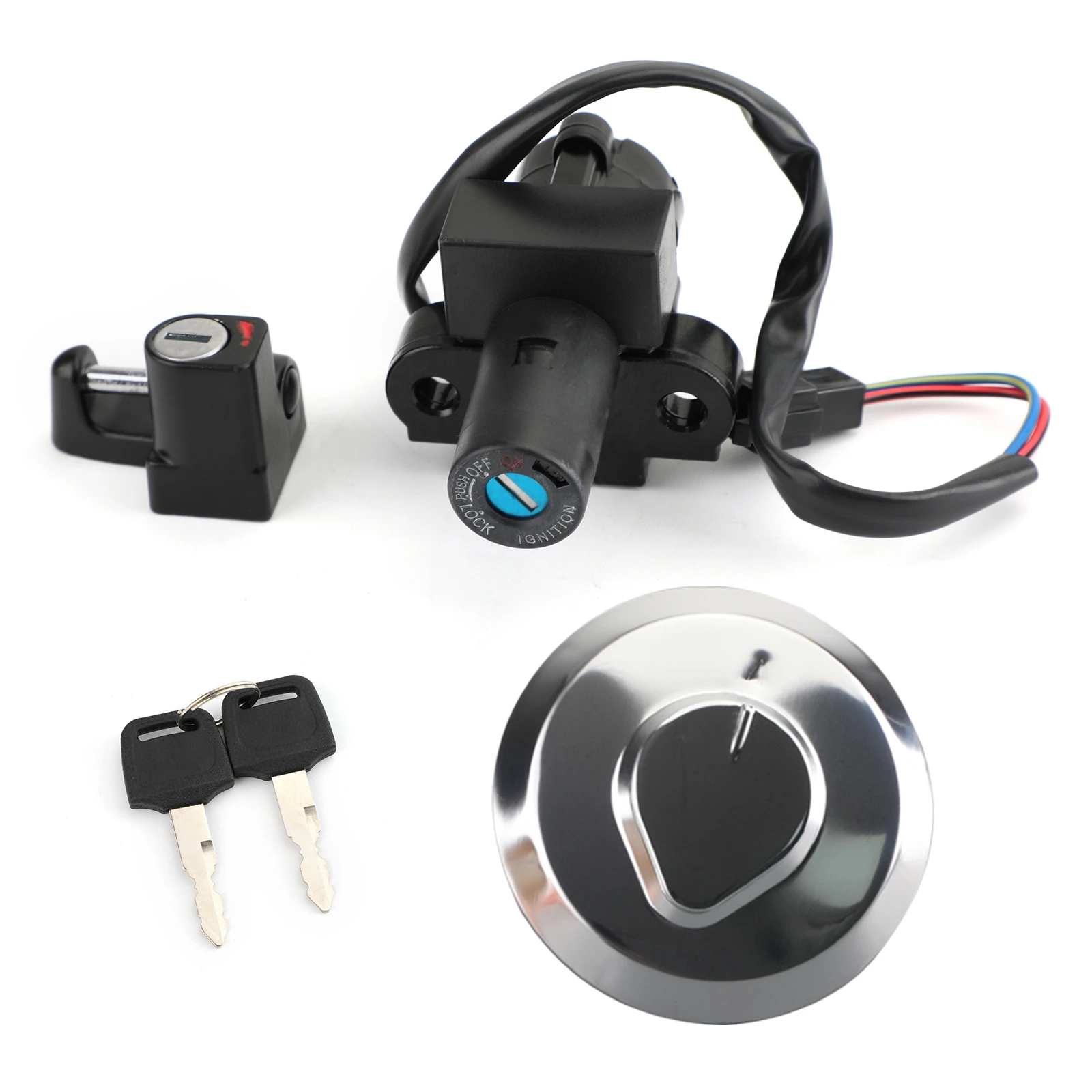 Artudatech Ignition Switch Fuel Cap Seat Lock Keys Set For Honda XR125L XR 125L 2003-2008 CLR125 CLR 125 1998 Parts