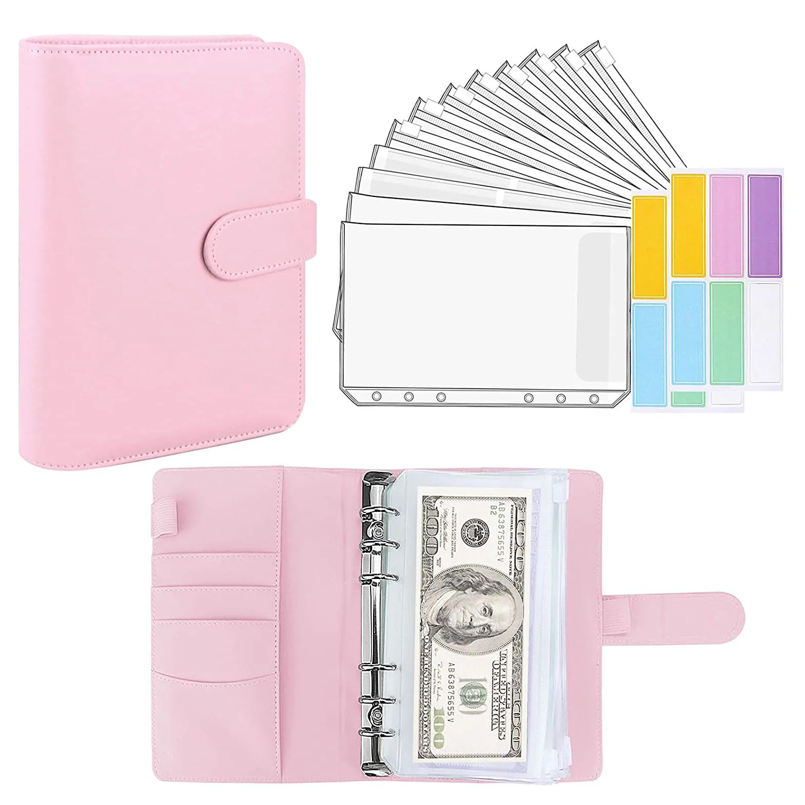 15 pezzi A6 raccoglitore Budget Planner sistema di buste per contanti con buste per Budget tasche per raccoglitori portafoglio per buste per banconote