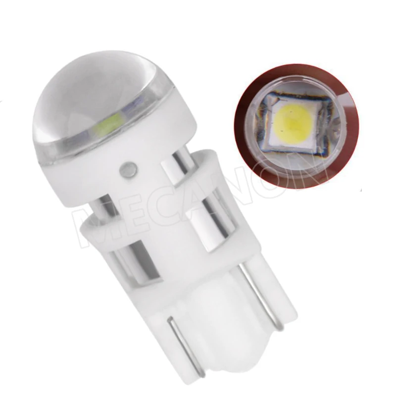 50pcs T10 W5W Car LED Reading Light Auto License Plate Clearance Lamp Bulbs 3030 1SMD White Red Yellow Blue Green Pink DC12V