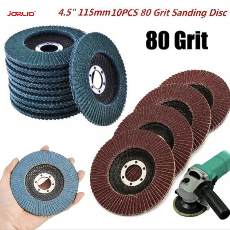 10Pcs Flap Grinding Disc Sanding 80 Grit Wheels Blades Angle Grinder Deburring Tool