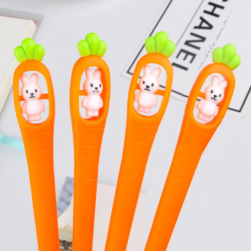 Ellen Brook 1 PCS Gel Pen Stationery Cartoon Cute Carrot Whirling Rabbit Bunny Creative School Office Gift Supplies Lovely Pen