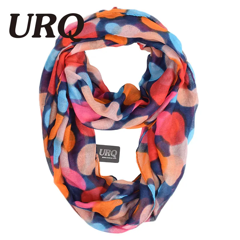 Woman Infinity Scarfs Winter Warm Polka Dot Women Tube scarf Scarves Loop Plumb Scares V8A9567