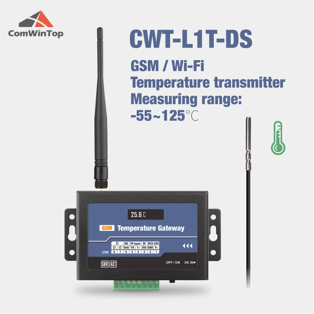 CWT-L1T-DS Wireless Gsm 3g 4g Sms Wifi Temperature Alarm Transmitter Data Logger