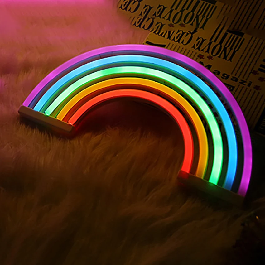 Neon Licht Dekoration Regenbogen Lampe Kinder Schlafzimmer FÜHRTE Wand Licht Neon Lampe Rohr Wohnzimmer Korridor Beleuchtung