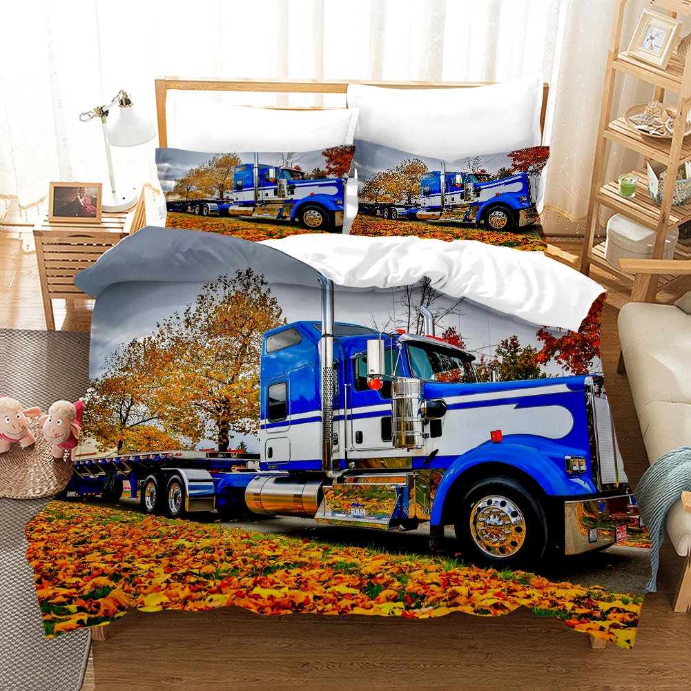 3D Printed Truck Duvet/Comforter Cover with Pillow Cover Bedding Set Single Double Twin Full Queen King Size for Bedroom Decor