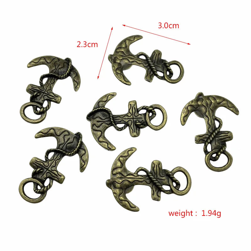 10pcs popular anchor pendant, DIY handmade necklace, bracelet connecting piece pendant, wholesale jewelry accessories