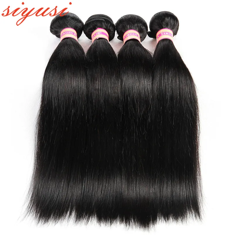 Peruvian Straight Bundles With Closure Bone Straight Human Hair Extensions Bundles With Closure Human Hair Bundles and Closure