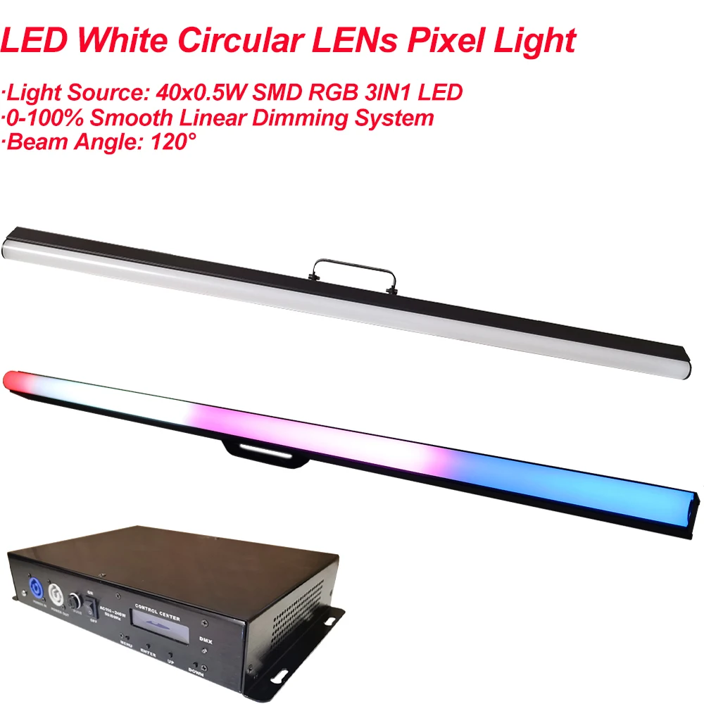 With Controller RGB Wall Washer 40*0.5W LED White Circular Lens Pixel tube Dmx Bar Light individual Control Pixel Stage Dj Bar