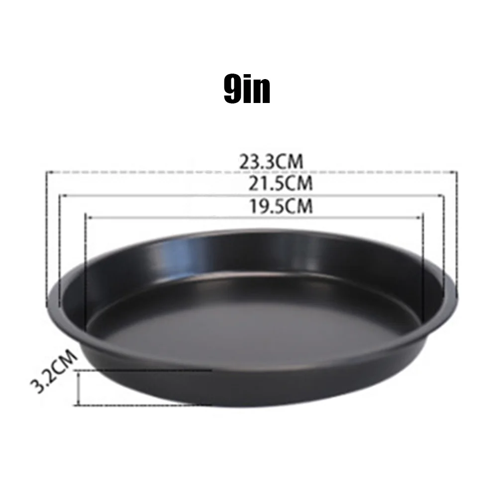 Non-stick Baking Pan Pizza Pan Cake Baking Mold Cake Tray Black Carbon Steel New