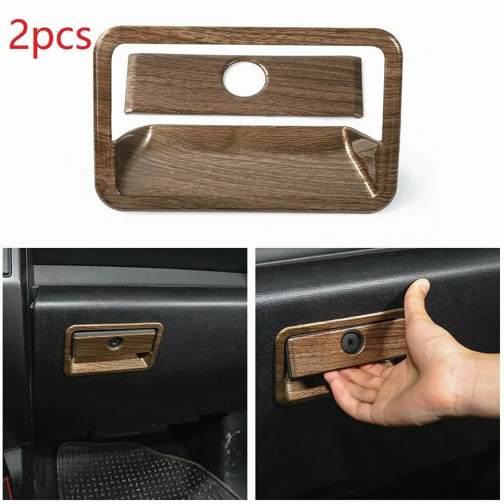 

15-19 Ford F150 Molded Wood Grain Glove Box Handle Bezel Trim Cover