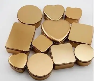 10pc/lot Fashion gold tinplate candy boxes /tin metal storage pencil box /Metal Iron wedding candy case/ Favor Boxes gift