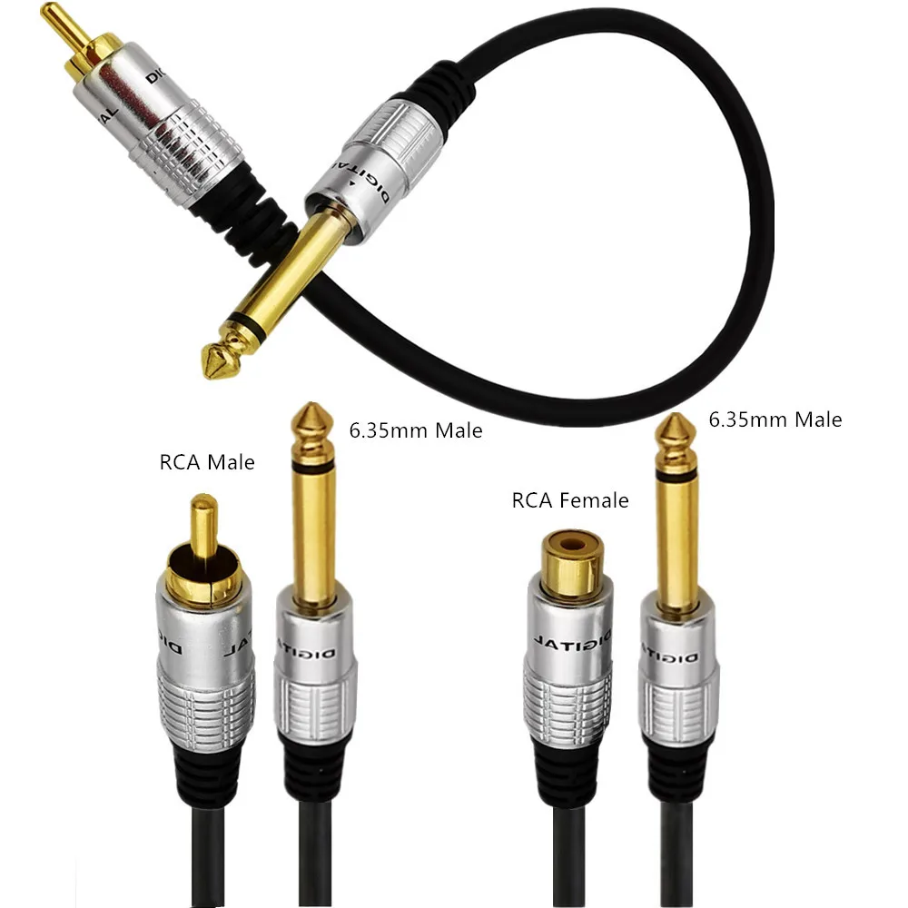 6.35 mm Mono To RCA Audio Cable amplifier Connecting Instrument Cable for Electric Guitar Mixing Console Line