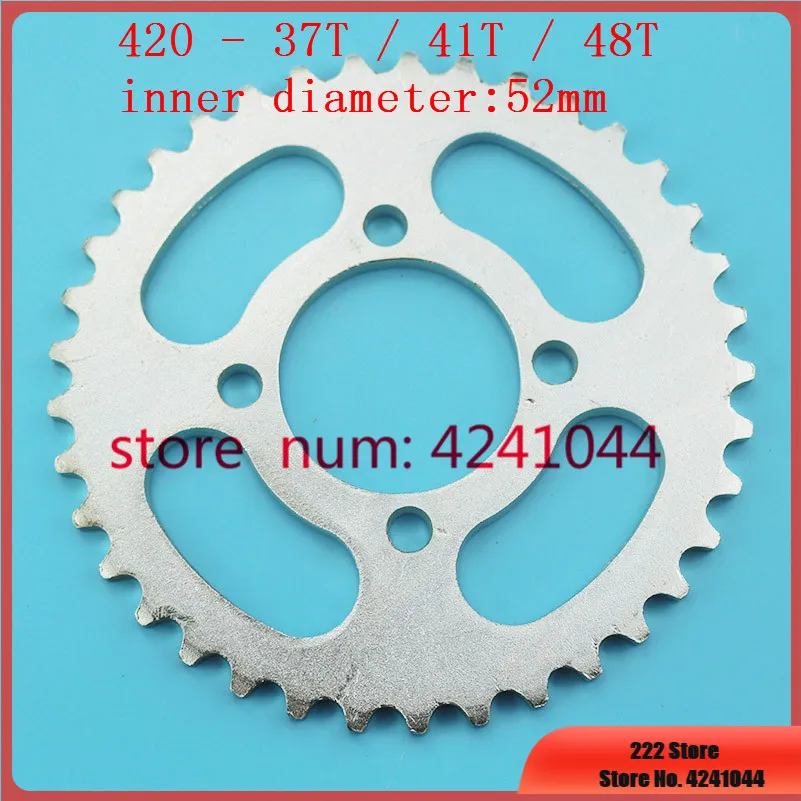 420 37T 41T 48T Tooth Rear Chain Sprocket 52mm For Chinese ATV Quad Pit Dirt Bike Buggy Go Kart Motorcycle Motor Moped