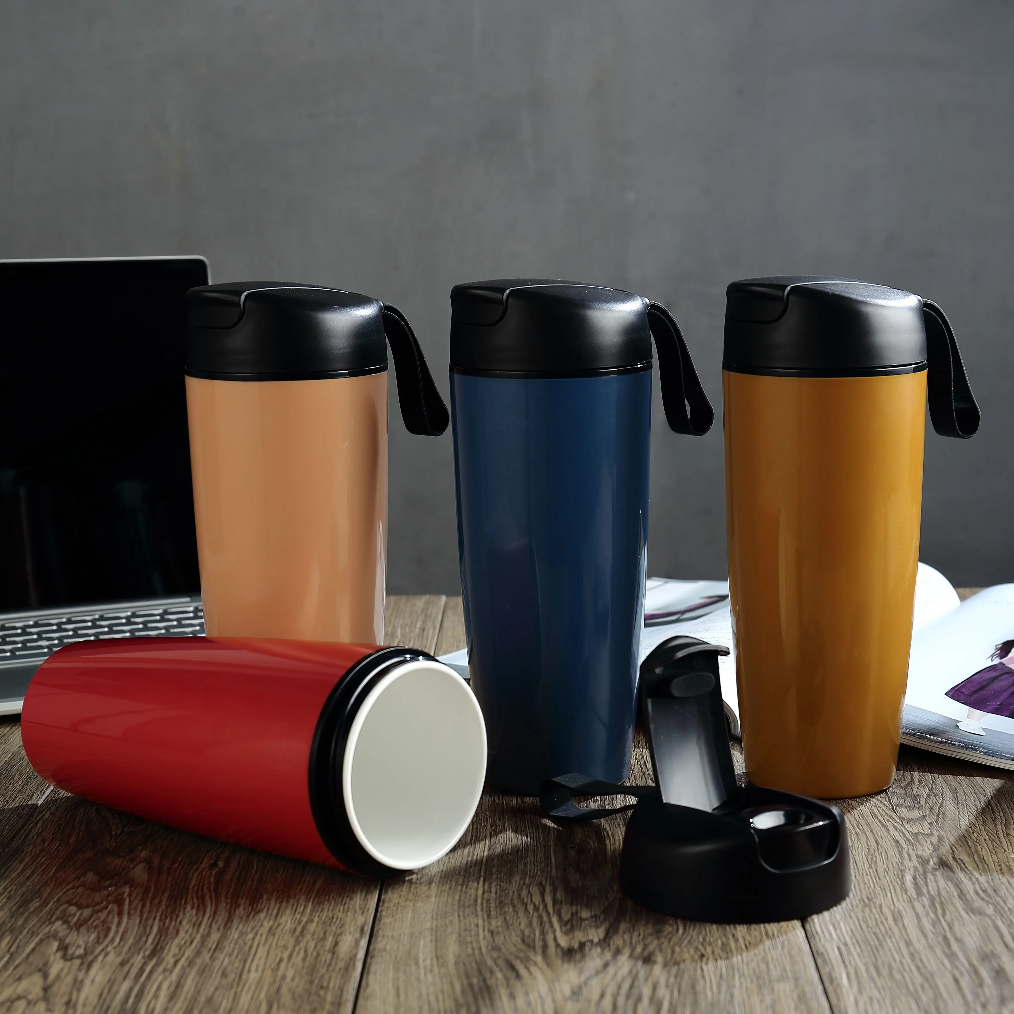 Thermos bottle ceramic lining student office milk coffee large capacity 600mL convenient thermal water cup