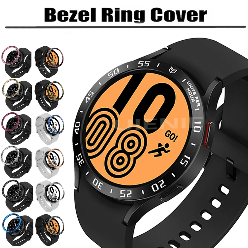 Para samsung galaxy assista 4 44mm 40mm clássico 46mm 42mm moldura anel estilo caso quadro de aço inoxidável capa proteção anel