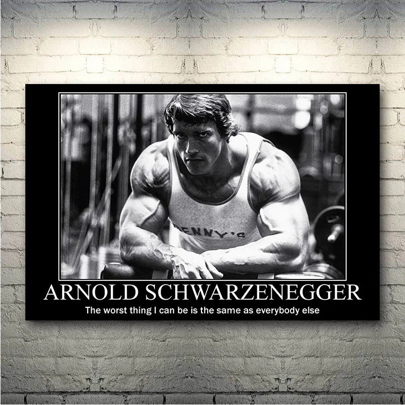 Arnold Schwarzenegger Bodybuilding Motivational Quote Silk Poster Print Inches Gym Room Fitness Sports Picture