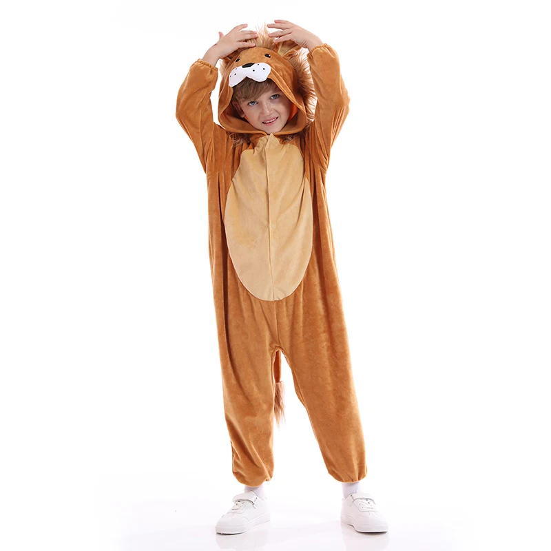 Pyjama en peluche pour enfants, vêtements de nuit fantaisie, barboteuse cosplay, pyjama d'hiver, costume de discussion d'Halloween, vêtements d'intérieur, animaux, unisexe, 1 pièce