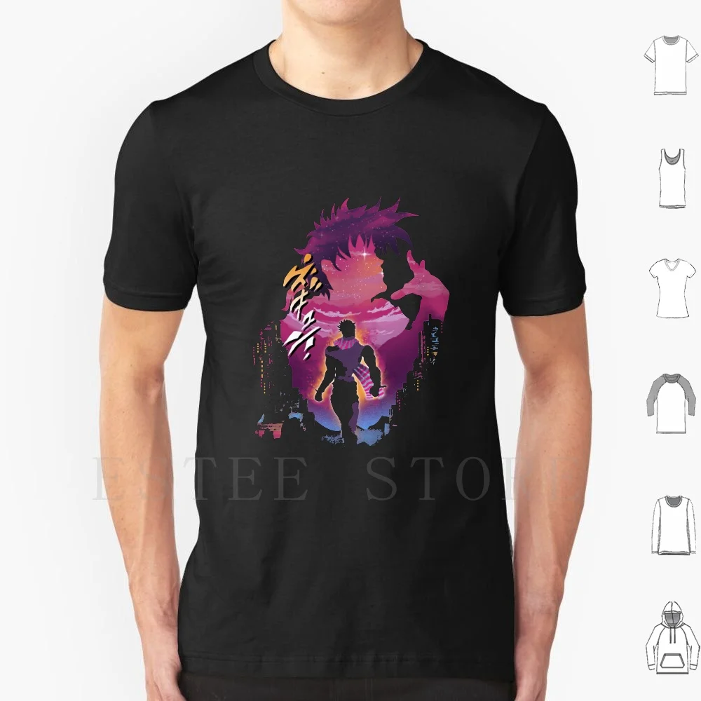 Футболка Joestar Adventure с принтом Хлопок Аниме Манга Джотаро Дио Триш Jjba Jjba Golden Wind Vento Aureo Diamond Jotaro Bizarre