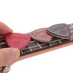 Púas de guitarra de cuero, 3 piezas, para ukelele, Banjor, Color aleatorio