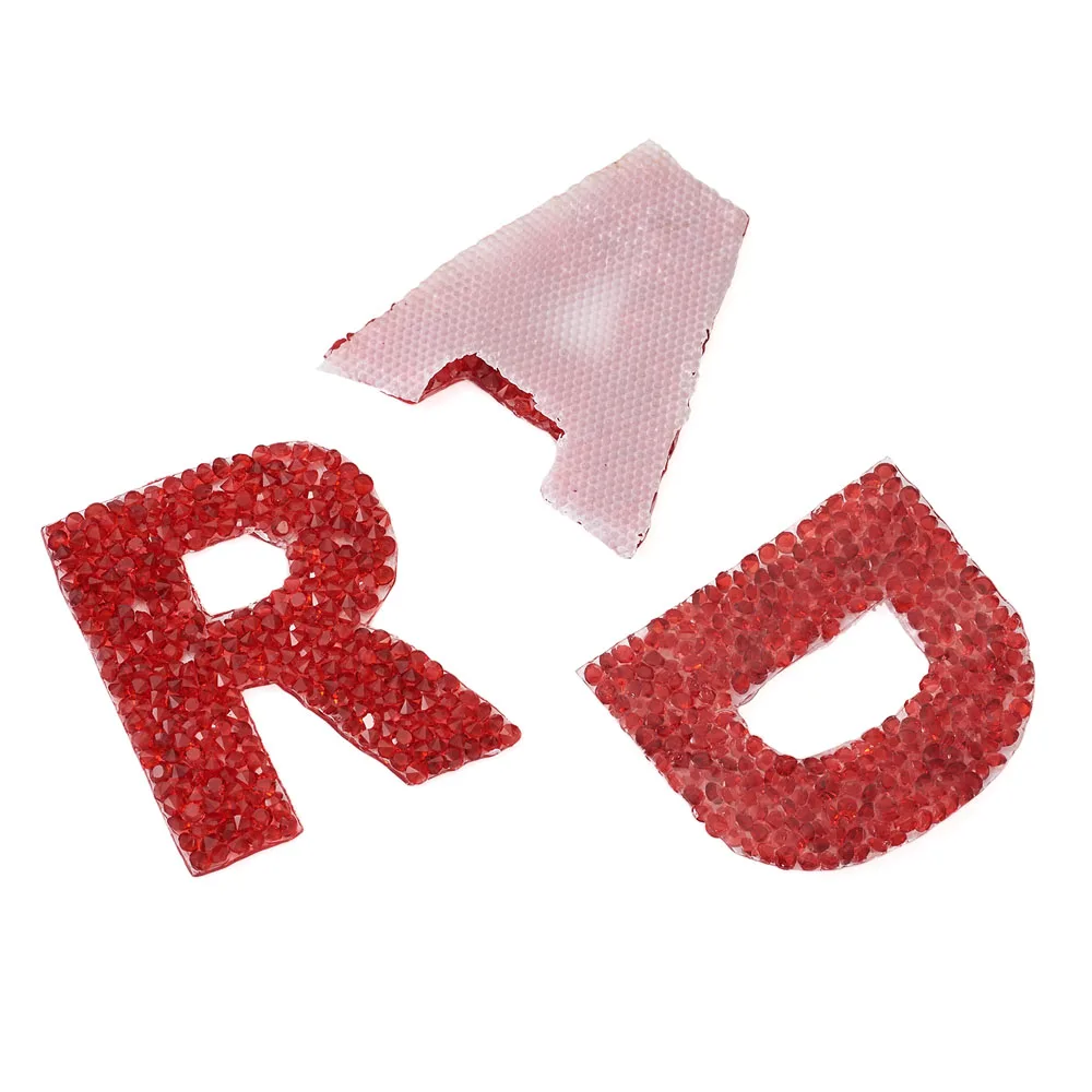 26pcs Letter Patches Iron/Sew on Appliques Alphabet A-Z Rhinestone Patch Badges For Clothes Bag Shoes Stickers Name DIY Decor