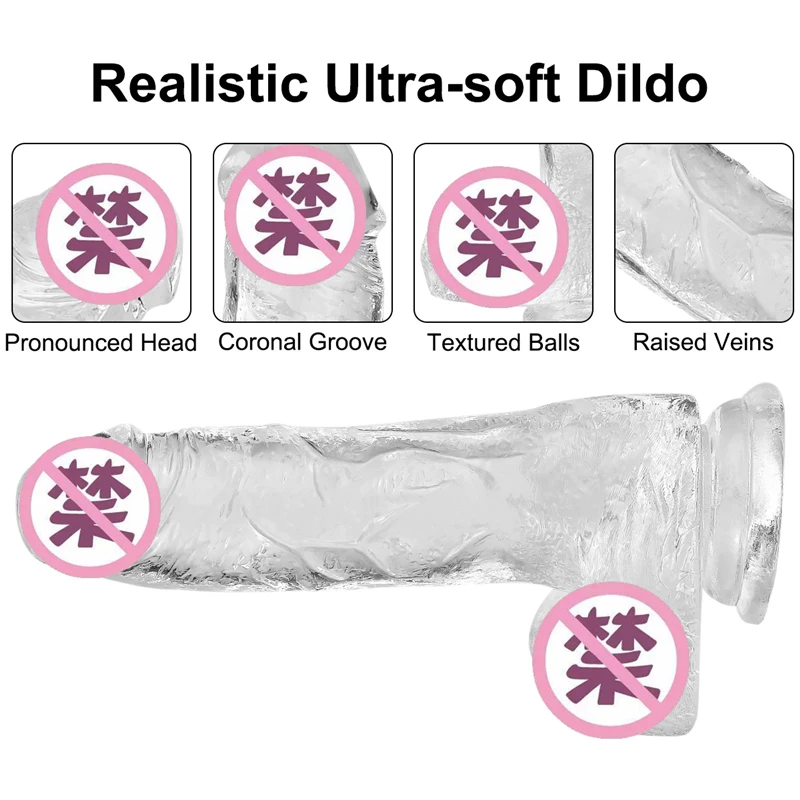 Dildo Jeli Lembut, Dildo Anal Realistis, Cangkir Isap Penis, Mainan Fidget Masturbasi Pria, Mainan Seks untuk Wanita