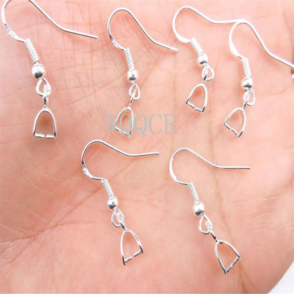 

100PCS New Lettering 925 Silver Earrings Accessories Female Creative DIY Ear Hook Clip Jewelry Making Ms Jewelry Accessories