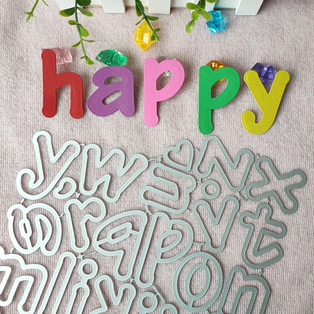 New Large Big Alphabet Set Die Cut Lowercase Letter Metal Cutting Dies Stencil Scrapbooking Embossing Craft Stamps And Dies