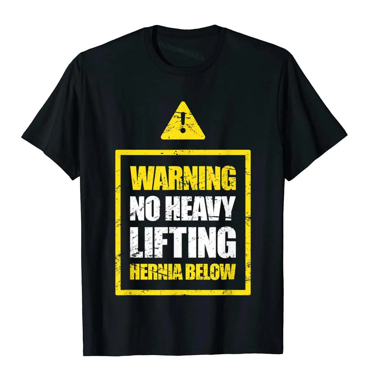 WARNING Funny Hernia Surgery Present Hernia T-Shirt Family Men Top T-Shirts Plain Cotton T Shirt Classic Kawaii