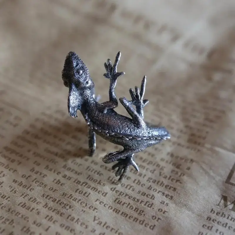 Vintage Silver Color Lizard Ring for Men Opening Adjustable Finger Jewelry Casual Party Biker Ring