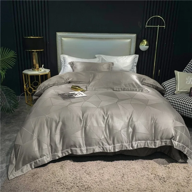 White Gray (Duvet Cover+Bed Sheet+Pillow Shams) Duvet Cover Top Satin like Silk Duvet Cover Bottom and Bed sheet is 100%Cotton