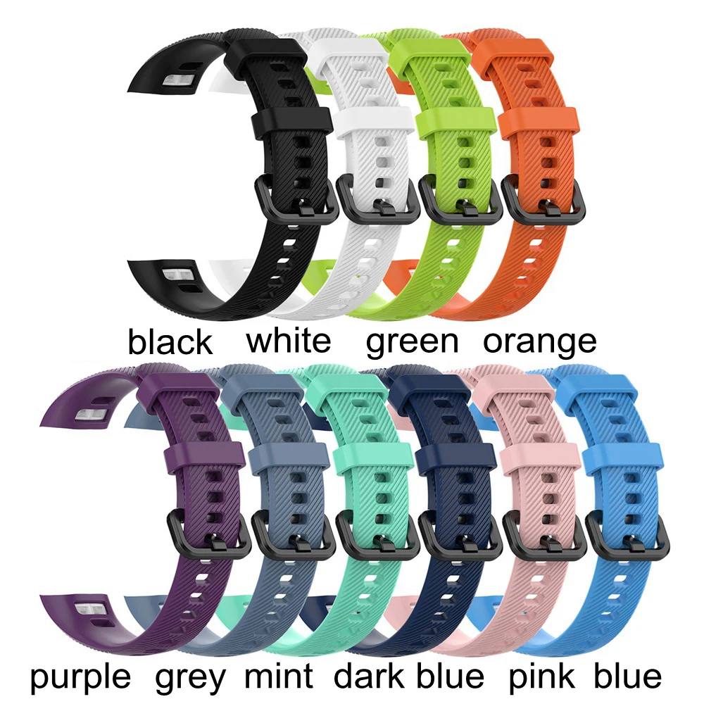 1PC Watch Replacement Strap For Honor Band 5 4 Soft Silicone Sports Wristbands Classic Colorful 2021 Adjustable Comfortable Band