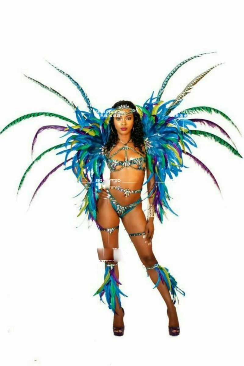 Summer Bikini Party samba dance wear Bar feather Costume Business Performance Costume