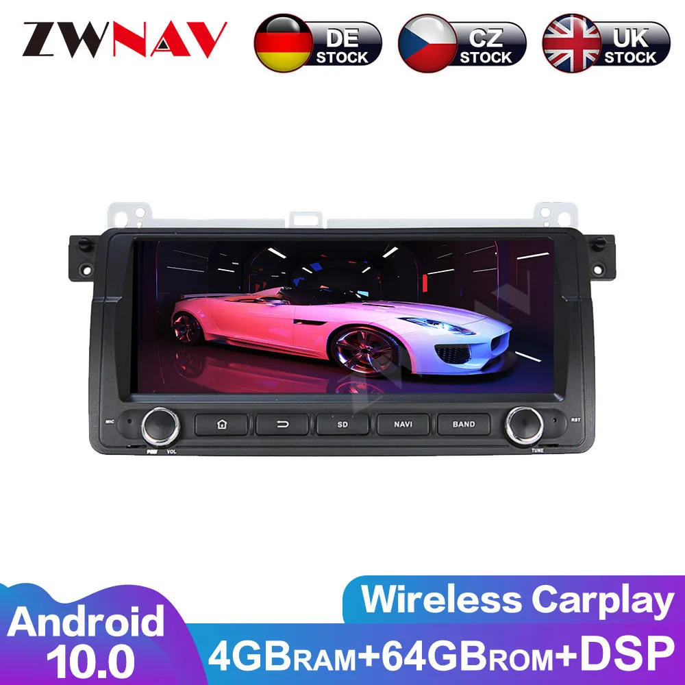 Android 10 4+64 For BMW E46 Carplay Screen Car Multimedia DVD Player WIF GPS Navigation Auto Video Radio Audio Stereo Head Unit