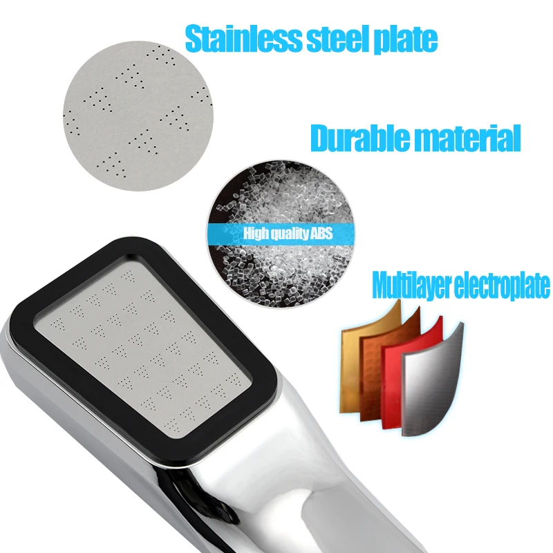 Zhangji 300 Holes High Pressure Rainfall Shower Head  Square Water Saving Filter Durable Spray Nozzle Soft Water Jet
