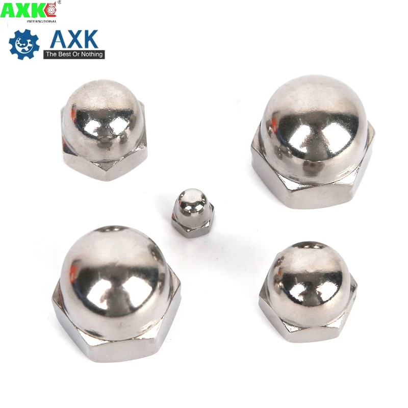 DIN1587 M3 M4 M5 M6 M8 304 Stainless Steel Nuts Decorative Head Bolted Cover Semicircle Acorn Nut SUS304 3MM nut cap